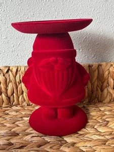 Neu Bath & Body Works Rot Samt Weihnachtsmann Weihnachten 3-Docht Kerzenhalter - Bild 1 von 10