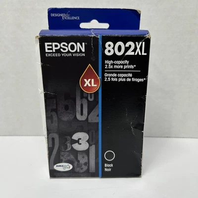 Новый подлинный Epson 802XL черный чернильные картриджи 10/2023 запечатанный - Изображение 1 из 3