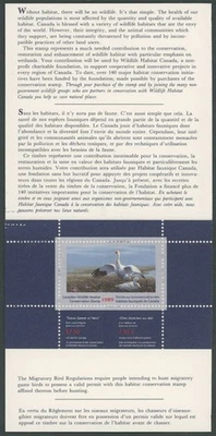 1989 年加拿大联邦 WILDLIFE 居民窥养,雪地吉斯,VD.#FWH5 — 第 1/2 张图片