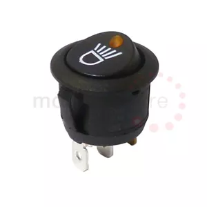 12/24v Amber LED Round Circular On-Off 20mm Rocker Switch SPST Work Lamp Legend - Picture 1 of 1