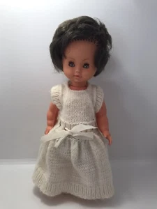 Vintage 1970s Fiba Doll Sleepy Eyes Hazel Made in Italy Hard Soft Plastic 28cm - Picture 1 of 10