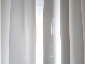 2er Vorhang Gardinen weiß transparent mit Kräuselband und Haken, Länge 1,70 m - Bild 1 von 14
