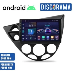 AUTORADIO ANDROID 4/64GB FORD FIESTA FOCUS 1995-2004 STEREO AUTO TOUCH 9" WIFI - Foto 1 di 6