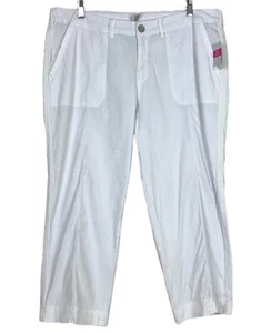 NWT Fresh Produce Size XXL Safari Pocket Capri White Stretch Broadcloth Cotton - Picture 1 of 10