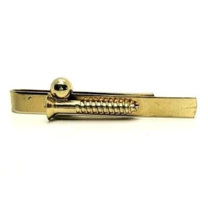 Screwball Tie Bar Clip Gold Tone Ball and Screw Vintage 2.5" - Picture 1 of 6