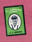Matchbox Label old Rare early Australia Cricketer C.L. Badcock  #201