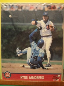 1991 IMPEL MARKETING LINE DRIVE RYNE SANDBERG 8" X 10" PHOTO POSTER