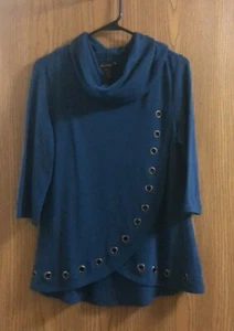 Maglione donna PS blu collo cappuccio multipli - Foto 1 di 3