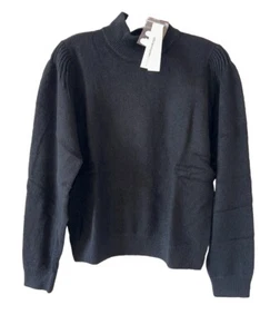 Aqua von Bloomingdales Größe M 100 % Kaschmir Pullover mit Stehkragen Neu mit Etikett schwarz A71 - Bild 1 von 5