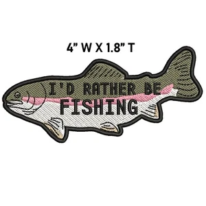 Realistic Rainbow Trout Game Sport Trophy Fish Embroidery Patch Iron / Sew-On - Picture 1 of 12