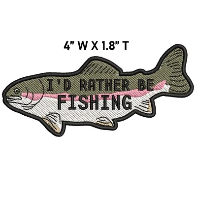 Realistic Rainbow Trout Game Sport Trophy Fish Embroidery Patch Iron / Sew-On - Image 1 of 4