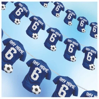 Personalised Football Shirt Bunting Party Decorations Birthday Sports Events - Image 1 of 4
