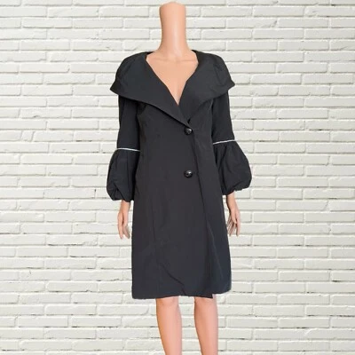 Abrigo Betsey Johnson Vintage Años 90 Y2K - Abrigo de Ópera Formal Manga Estrás Negro Foto 1 de 4