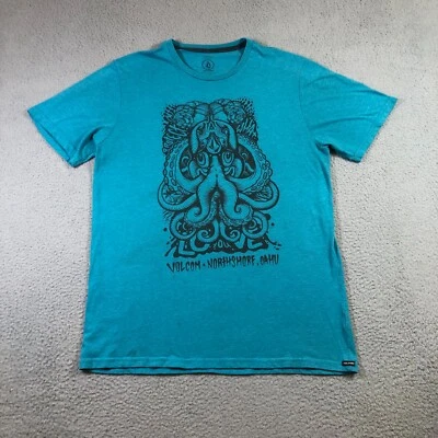 volcom northshore oahu T Shirt Mens L blue octopus skate surf - Image 1 of 4