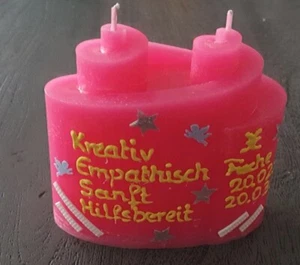 Wunderschöne 2-Docht-Kerze Sternzeichen Fische - handgefertigt - Geburtstag - Bild 1 von 3