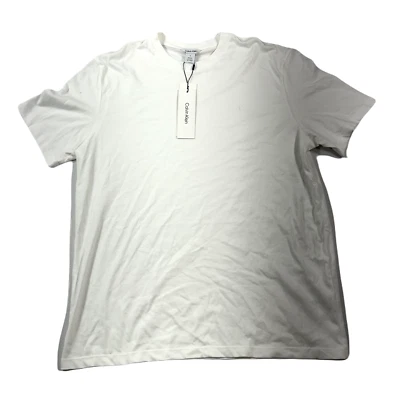 Calvin Klein Crewneck T-Shirt Mens Medium Brilliant White Smooth Cotton Solid - Image 1 of 4
