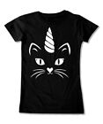MSRP $20 Micro Me Black Caticorn Fitted Tee Size 4 NWOT