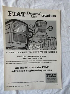 1966 Print AD Fiat Diamond Line Tractors 11X8" - Picture 1 of 1