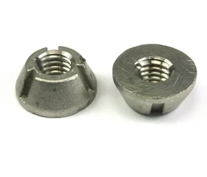 2pcs 3/8-16 Tri-Groove Tamperproof Security Nuts SS Anti-Theft, 316 Stainless  - Picture 1 of 1