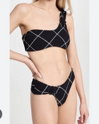 Devon Windsor Двухсекционное Бикини Малани Низ XS Черный Клетчатый Верх Средний Новый с ярлыками - Изображение 1 из 4