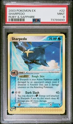 Pokémon TCG Sharpedo EX Ruby and Sapphire 22/109 Regular Rare PSA 9 Mint - Image 1 of 2