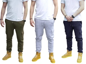 Men's Slim Fit Combat Cargo Joggers Mens Jogging Bottom Sweat pants S-2XL (2205) - Picture 1 of 13