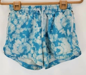 Athleta Shorts Girl Size XXL/16 Blue White Watercolor Print Athletic Drawstring - Picture 1 of 5