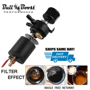 Black Aluminum Oil Catch Can Reservoir Tank Baffled Kit 2-Port + Air Filter - Picture 1 of 3