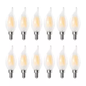 E12 LED Chandelier Light Bulbs 6W60w Equivalent Dimmable C11 Frosted Glass 60... - Picture 1 of 7
