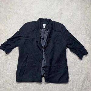 Lauren Conrad Jacket Womens 16 Gray Open Front Blazer 1/2 Sleeve Rayon Blend Top - Picture 1 of 14
