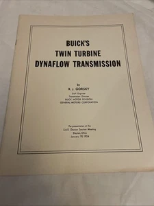 NOS 1954 Buick Twin Turbine Dynaflow Transmission 11 Pg Publication SAE Meeting - Bild 1 von 13