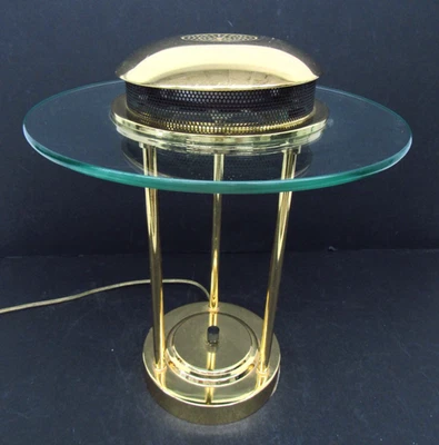 Vtg MCM Robert Sonneman Style 15" Saturn Flying Saucer Desk Lamp Gold Tone - Image 1 of 4
