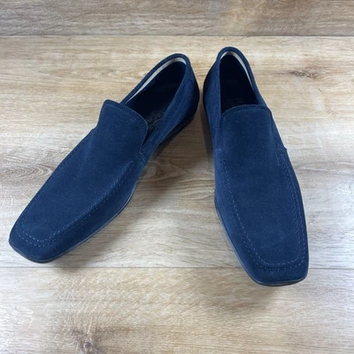Ferragamo Navy Suede Loafers 9.5 D - Image 1 of 4