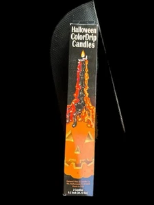Set candele a goccia vintage Halloween multicolore x2 coniche 9,5” made in USA - Foto 1 di 9