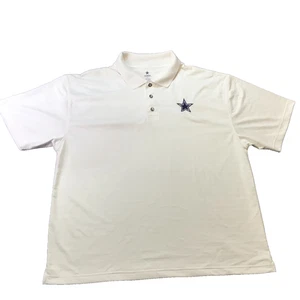 Dallas Cowboys Mens White Polo Shirt XL Polyester - Picture 1 of 8