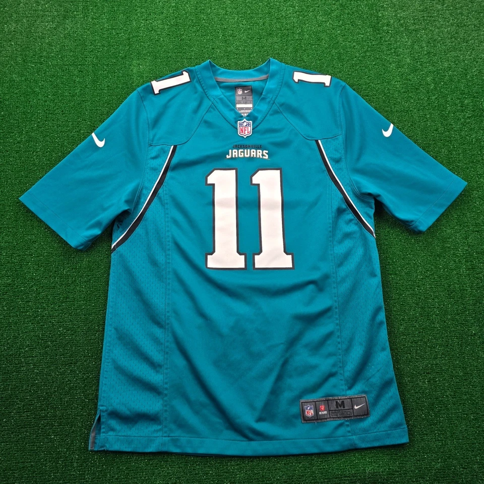 Camiseta deportiva de los Jacksonville Jaguars para hombre verde azulado medio Nike On Field #11 Blaine Gabbert Foto 1 de 4