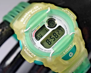 RARE! Casio BG370S-3V (1619) Clear/Green Women's Watch NEW BATTERY! - Picture 1 of 8