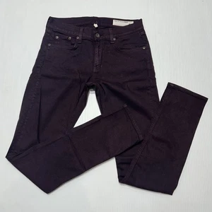 Pantalones de mezclilla Rag & Bone para mujer ajustados morados berenjena talla 27 - Imagen 1 de 8