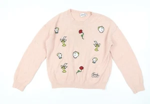 Disney Women’s Pink Beauty and the Beast Knit Jumper L - Picture 1 of 12