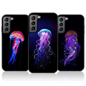 Neon Jellyfish TPU Rubber Phone Case for Samsung Galaxy Marine Life Underwater - Picture 1 of 13