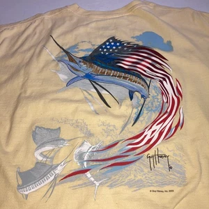 Camiseta De Colección Años 2000 Guy Harvey Bolsillo Para Hombre Talla XL Bandera Amarilla Marlin - Imagen 1 de 7