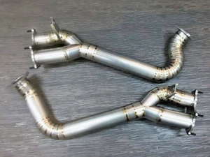 Porsche 718GT4/Spyder/GTS4.0 I.code Titanium Link Pipe 1.5kg×2     -7kg from OEM - Picture 1 of 6