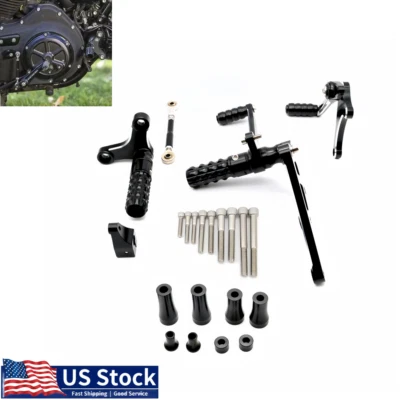 For Harley Sportster SuperLow 1200T Rear Black Controls Foot Peg Levers Linkages Foto 1 de 4