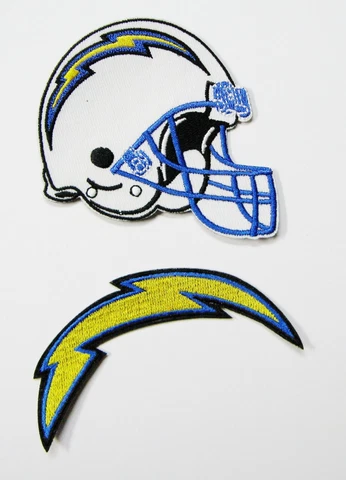 1 LOT OF (2) NFL LOS ANGELES CHARGERS HELMET & LIGHTNING BOLT PATCHES ITEM # 17 Cover