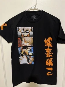 My Hero Academia Shirt Herren Small Schwarz Orange Kurzarm Anime Bakugou Erwachsene - Bild 1 von 6