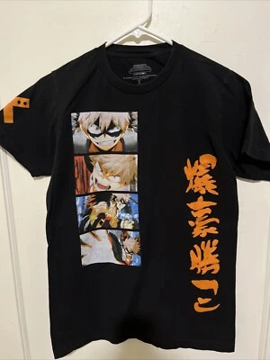 My Hero Academia Shirt Mens Small Black Orange Short Sleeve Anime Bakugou Adult - Image 1 of 4