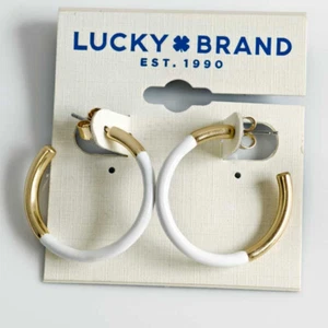 New Lucky Brand Minimalist Hoop Earrings Chic Women Comfortable Everyday Jewelry - Picture 1 of 3