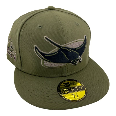 New Era Tampa Bay Rays 10th Anniversary Patch Olive Green/Camo UV 59FIFTY Hat - Image 1 of 4