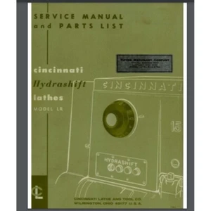 Cincinnati LRT Hydrashift, Lathe, Service and Parts Manual 1962 comb bound 94pgs - Picture 1 of 1