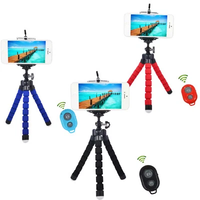 Smartphone Handy Stativ Selfie Stick Tripod Klemmstativ Ständer Halter Bluetooth - Bild 1 von 4